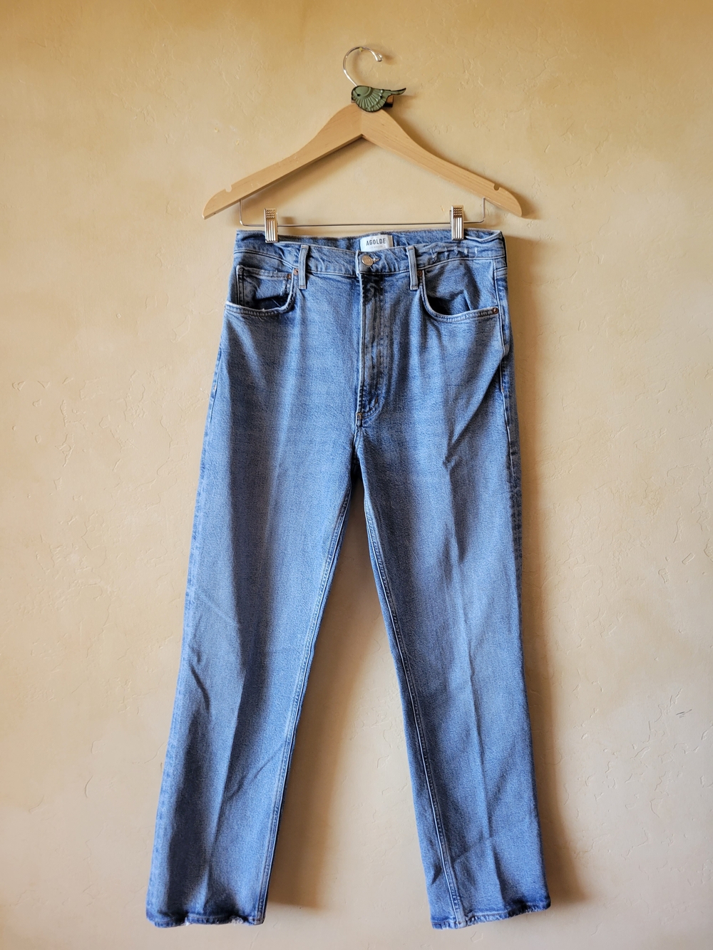 Agolde High Rise Stovetop Light Wash Straight-Leg Jeans Sz 30